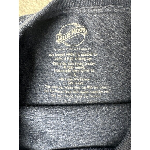 Lucky Brand Blue Moon Men's T-Shirt Blue Small Cotton Blend Brew Beer Logo NWOT - Picture 4 of 4